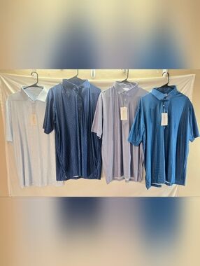 Lot of 4 Collars and Co Men's XL Relaxed Featherweight Polo Shirts NWT & NWOT